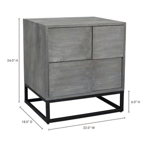 Moe's Home Felix Nightstand in Grey (24' x 22' x 18') - BV-1006-15