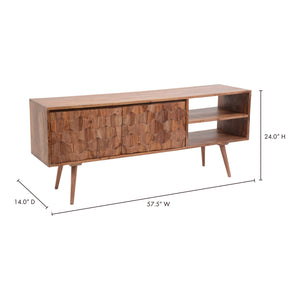 Moe's Home O2 Media Console in Natural (24' x 57.5' x 14') - BZ-1020-24