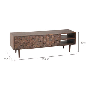 Moe's Home Pablo Media Console in Brown (18' x 55' x 14') - BZ-1040-03