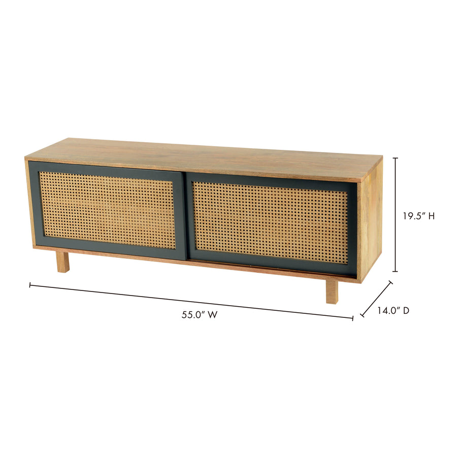 Moe's Home Ashton Media Console in Natural (19.5' x 55' x 14') - BZ-1066-24