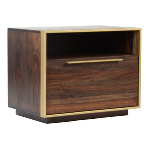 Moe's Home Focus Nightstand in Brown & Brass (22' x 28' x 18') - BZ-1078-20