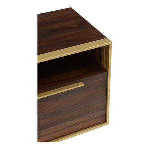 Moe's Home Focus Nightstand in Brown & Brass (22' x 28' x 18') - BZ-1078-20