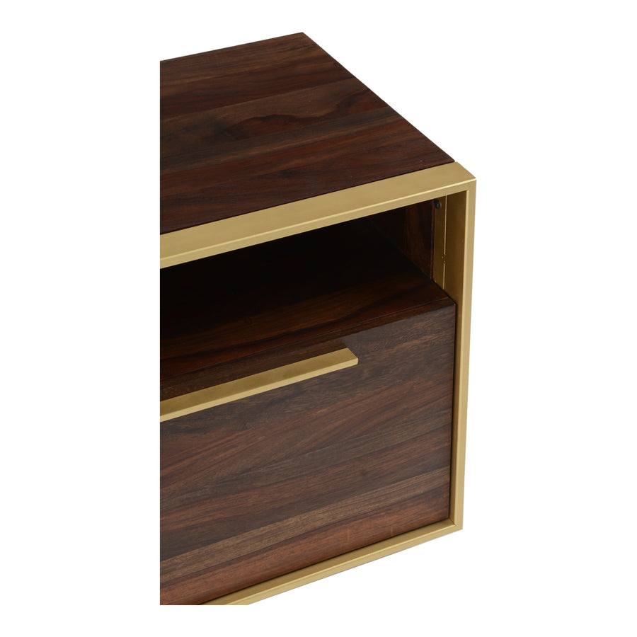 Moe's Home Focus Nightstand in Brown & Brass (22' x 28' x 18') - BZ-1078-20
