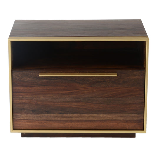 Moe's Home Focus Nightstand in Brown & Brass (22" x 28" x 18") - BZ-1078-20