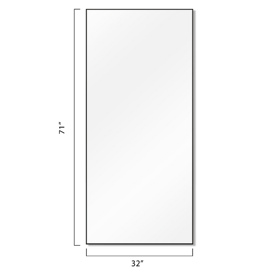 71-in H x 31-in W Metal Framed Full Length Oversized Mirror