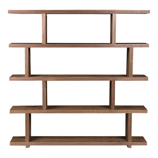 Moe's Home Miri Bookshelf in Walnut Brown (63" x 63" x 11") - ER-1073-03