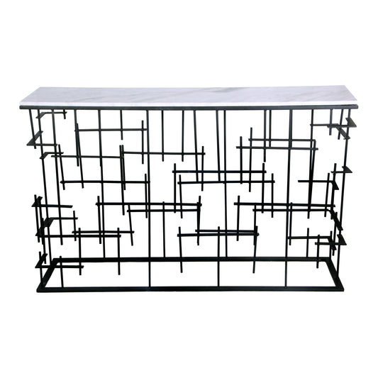 Moe's Home Matrix Console Table in Grey (30" x 48" x 12") - FI-1002-02