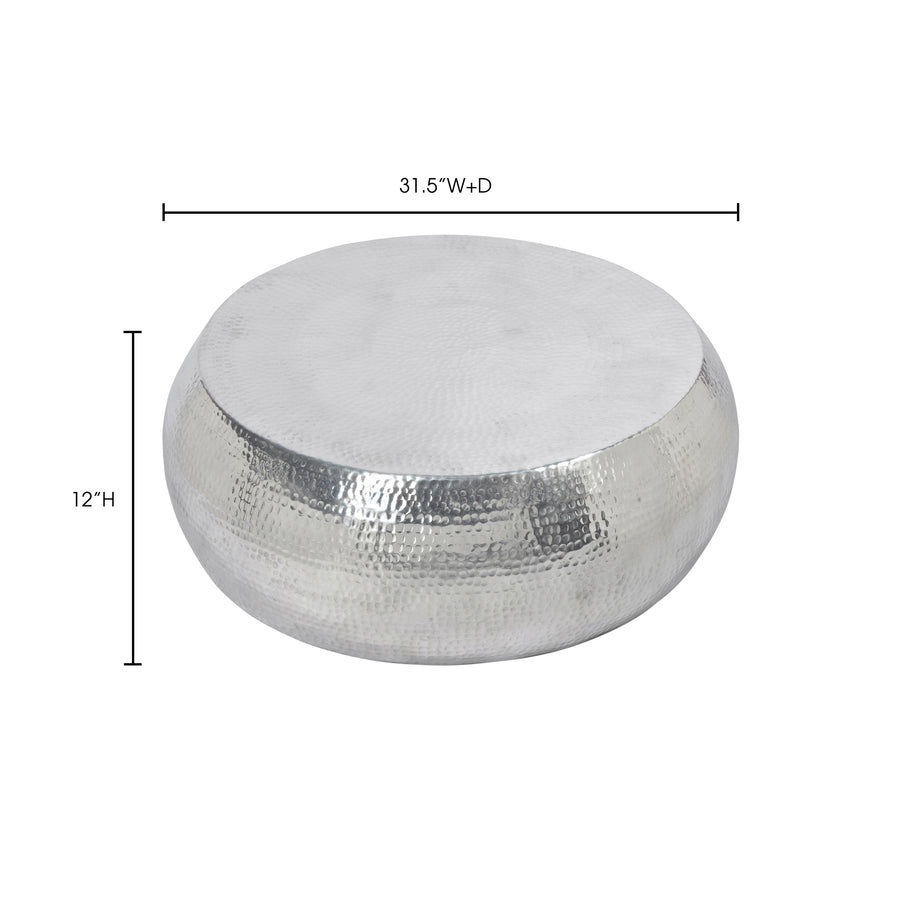 Moe's Home Tabla Coffee Table in Silver (12' x 31.5' x 31.5') - FI-1030-30