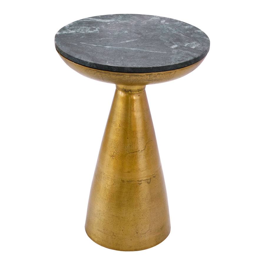 Moe's Home Font Accent Table in Brass & Green (22' x 15.5' x 15.5') - FI-1032-27