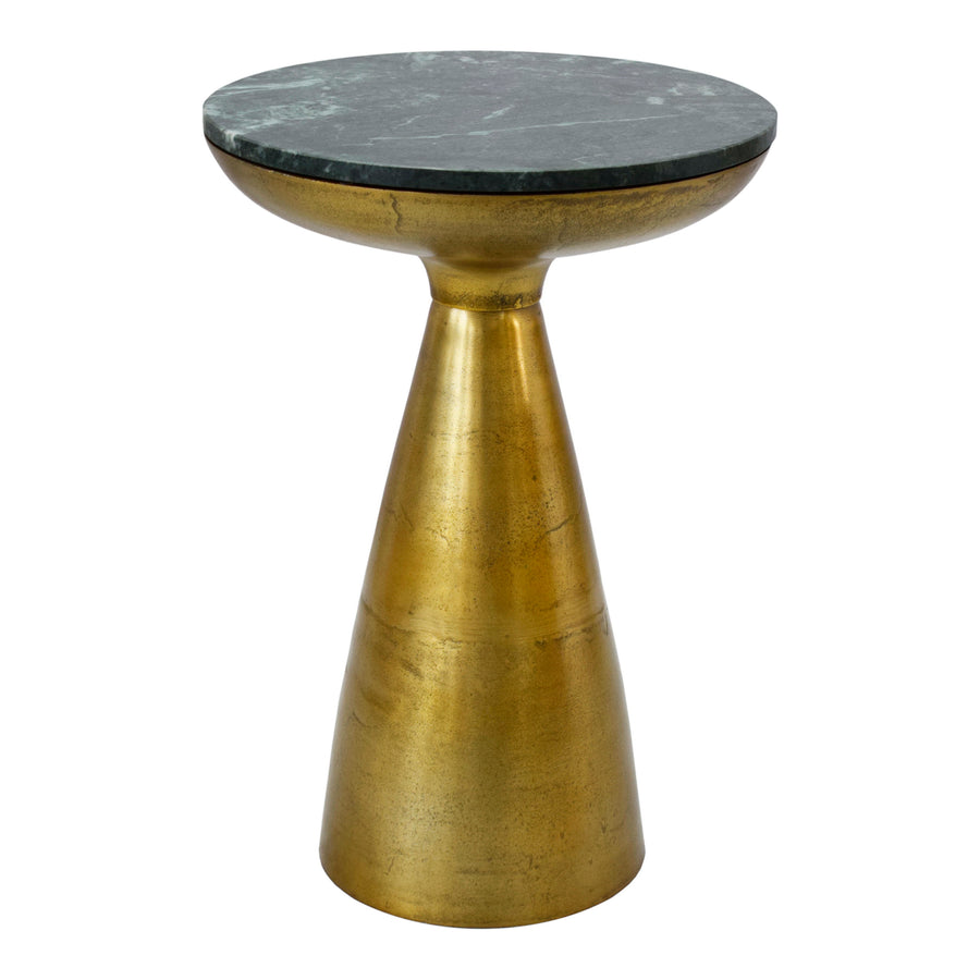 Moe's Home Font Accent Table in Brass & Green (22' x 15.5' x 15.5') - FI-1032-27