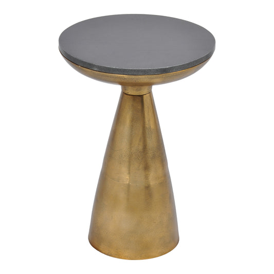 Moe's Home Font Accent Table in Brass & Black (22" x 15.5" x 15.5") - FI-1032-43