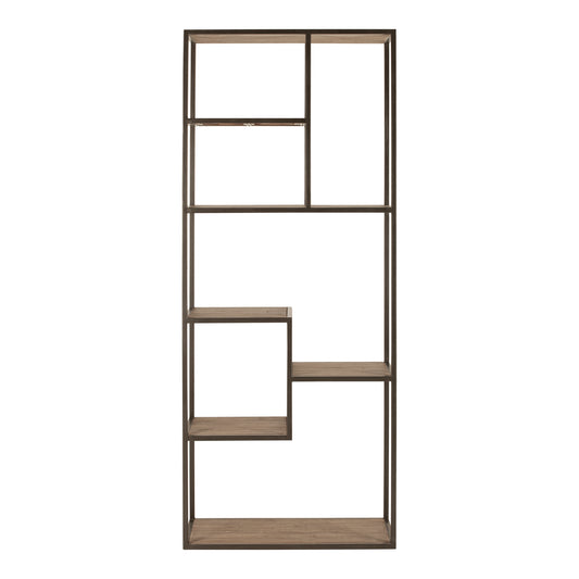 Moe's Home Sierra Bookshelf in Brown (79" x 31.5" x 16") - FR-1020-23