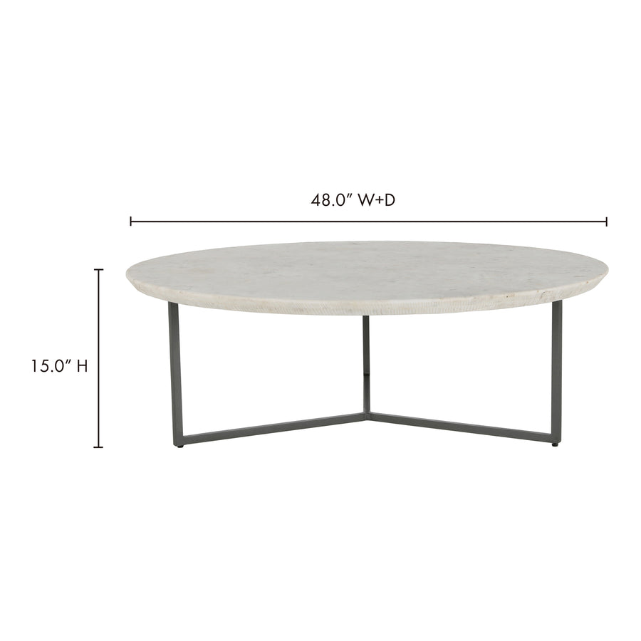 Moe's Home Chloe Coffee Table in White (15' x 48' x 48') - GK-1110-18