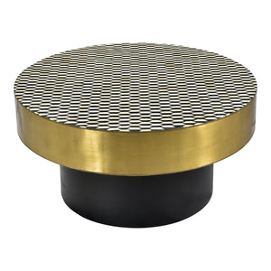 Moe's Home Optic Coffee Table in Brass, Black & White (16' x 31.5' x 31.5') - GZ-1010-43