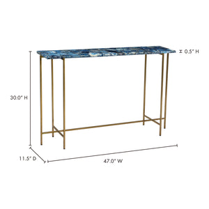 Moe's Home Blue Console Table in Blue (30' x 47' x 11.5') - GZ-1131-26