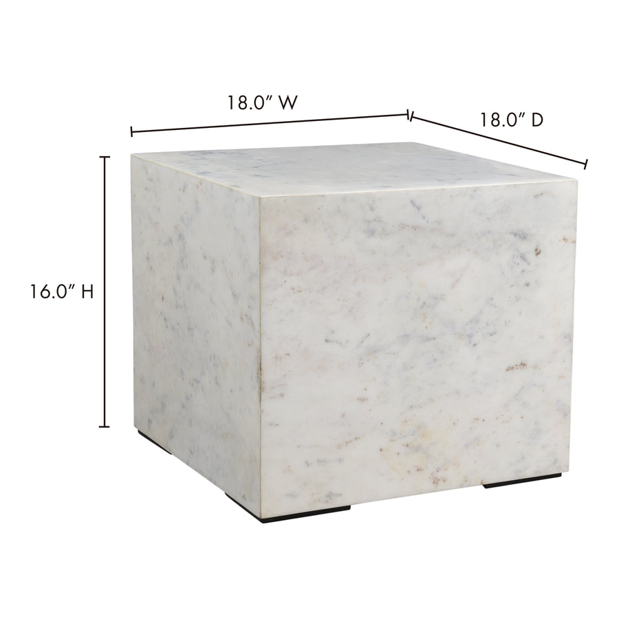 Moe's Home Nash End Table in White (16' x 18' x 18') - GZ-1135-18