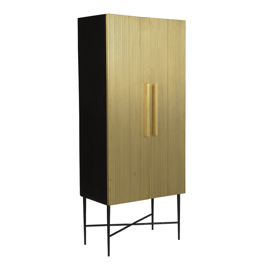 Moe's Home Brogan Storage Cabinet in Gold (71' x 29.5' x 16.5') - GZ-1138-51