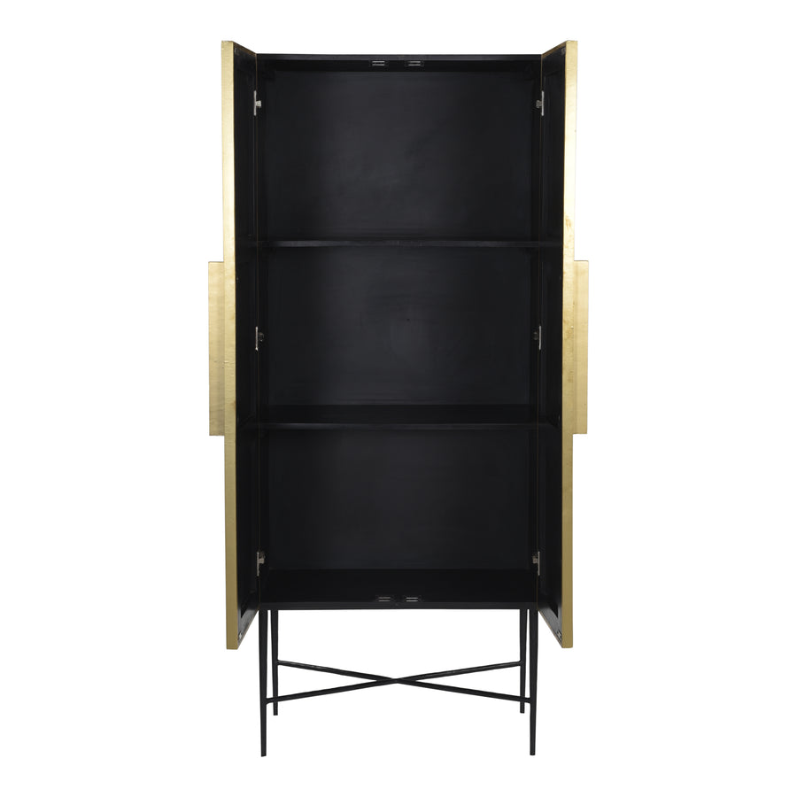 Moe's Home Brogan Storage Cabinet in Gold (71' x 29.5' x 16.5') - GZ-1138-51