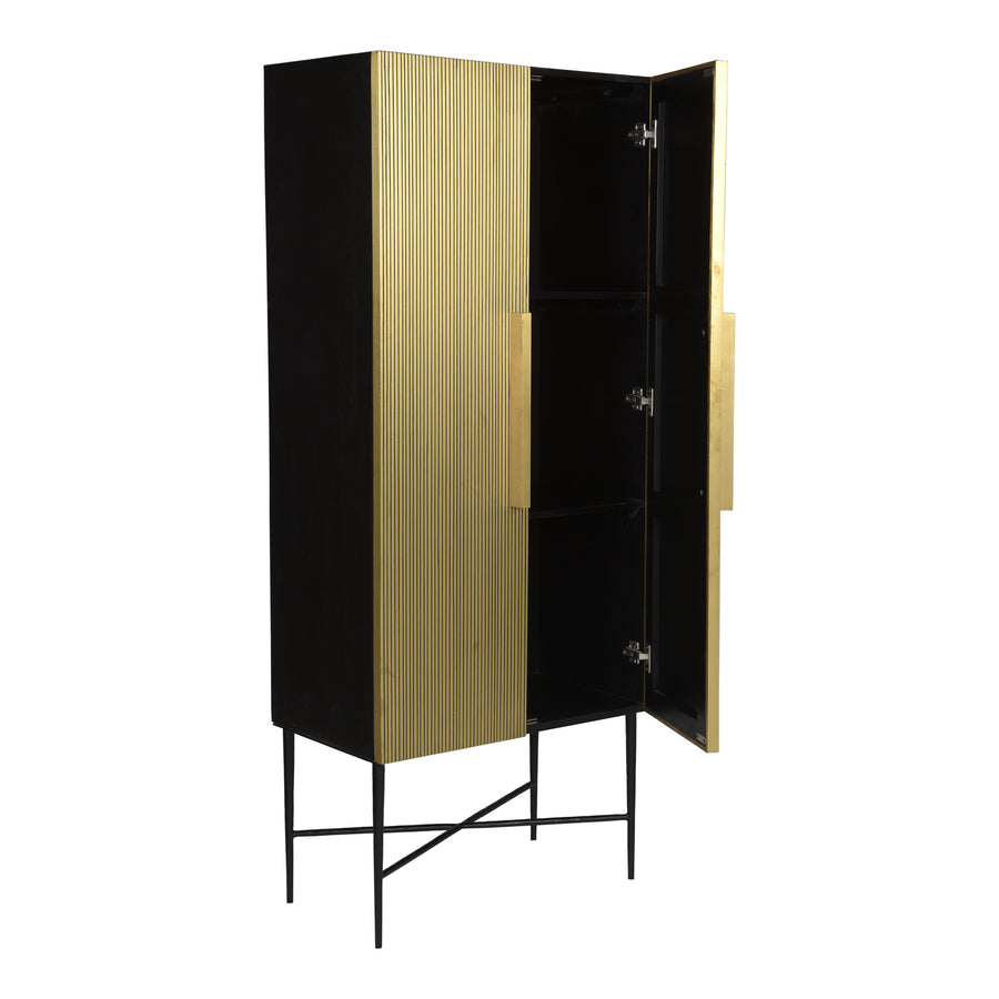 Moe's Home Brogan Storage Cabinet in Gold (71' x 29.5' x 16.5') - GZ-1138-51