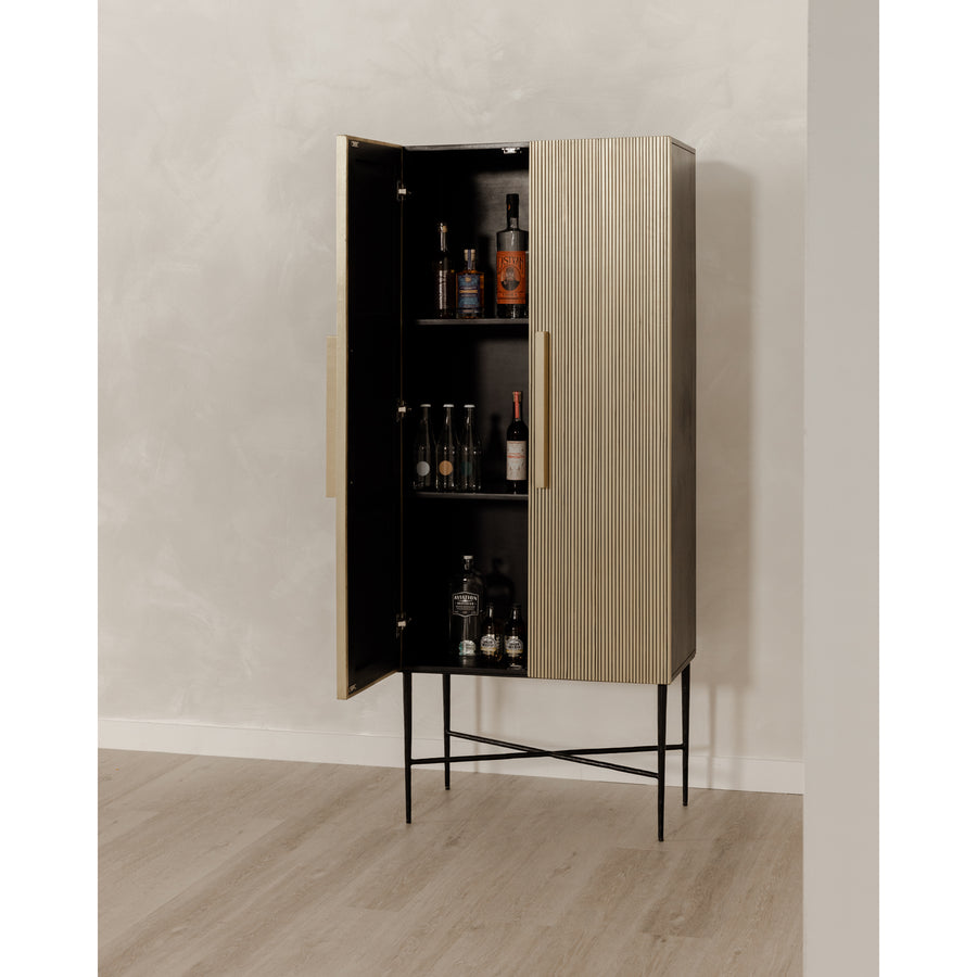 Moe's Home Brogan Storage Cabinet in Gold (71' x 29.5' x 16.5') - GZ-1138-51