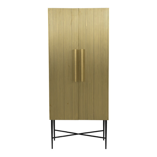 Moe's Home Brogan Storage Cabinet in Gold (71" x 29.5" x 16.5") - GZ-1138-51