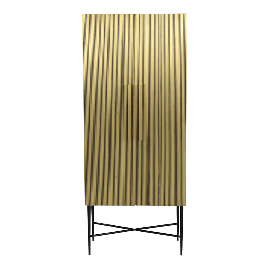 Moe's Home Brogan Storage Cabinet in Gold (71' x 29.5' x 16.5') - GZ-1138-51