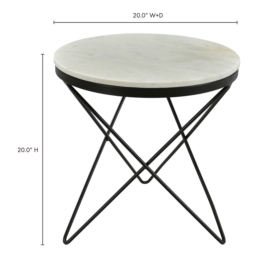 Moe's Home Haley End Table in Black & White (20' x 20' x 20') - IK-1001-02