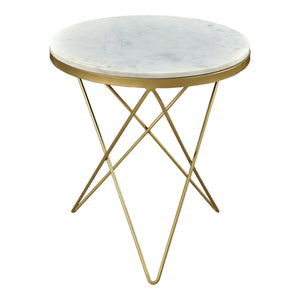 Moe's Home Haley End Table in Gold & White (20' x 20' x 20') - IK-1001-18