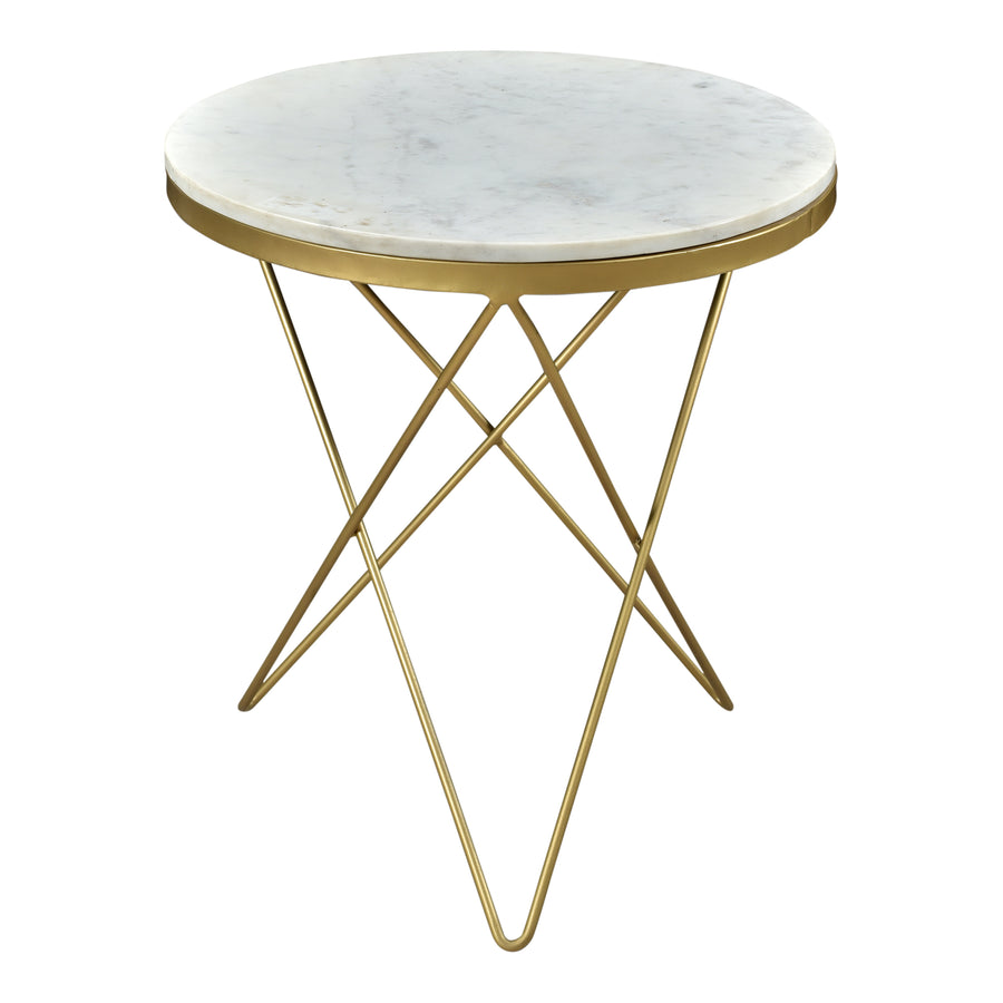 Moe's Home Haley End Table in Gold & White (20' x 20' x 20') - IK-1001-18