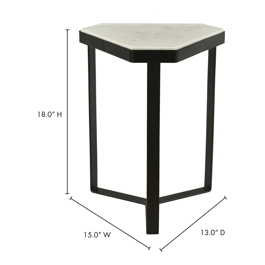 Moe's Home Inform Accent Table in White (18' x 15' x 13') - IK-1015-18