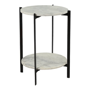 Moe's Home Melanie Accent Table in White (24' x 18' x 18') - IK-1018-18