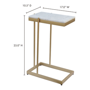Moe's Home Sulu Accent Table in White (25' x 17.25' x 10.75') - IK-1019-18