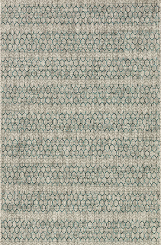 Isle Rug in Grey & Teal