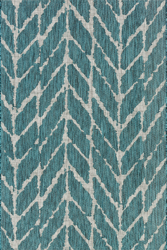 Isle Rug in Teal & Grey