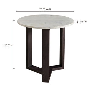 Moe's Home Jinxx End Table in White & Charcoal Grey (20' x 20' x 20') - JD-1019-07