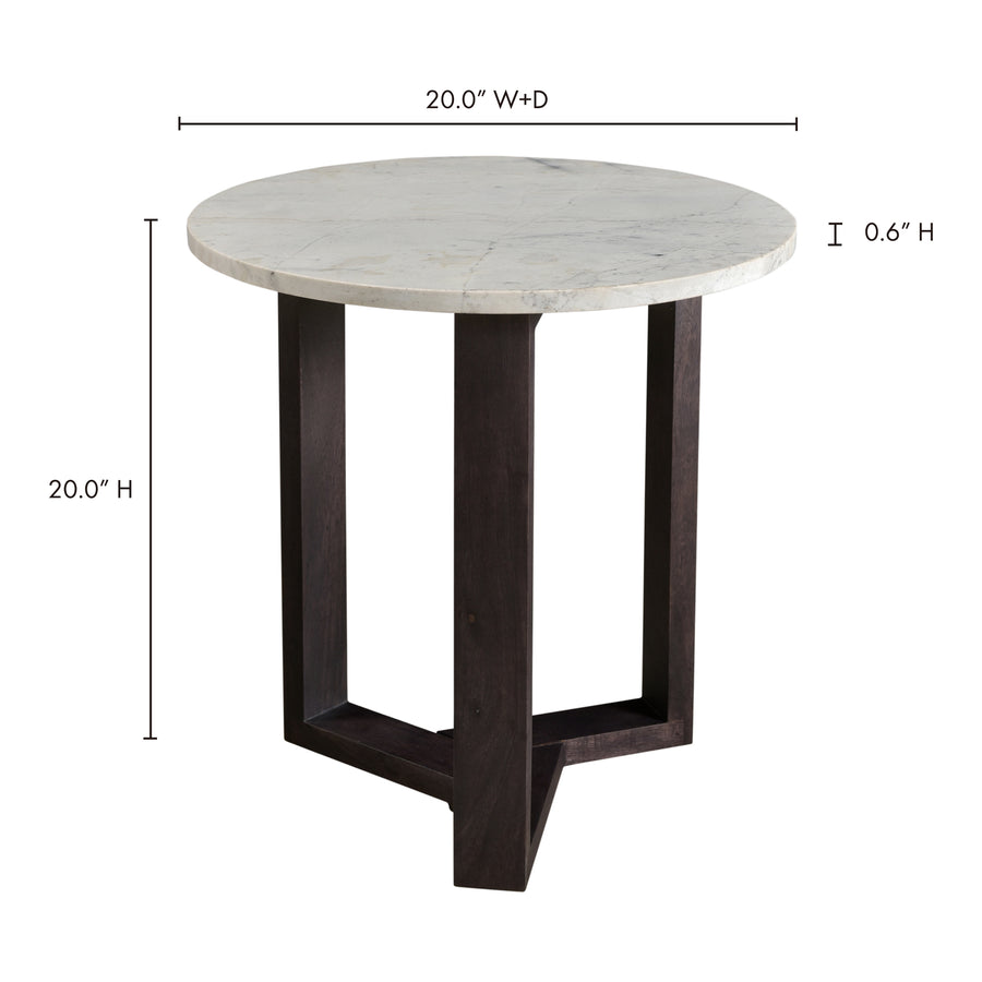 Moe's Home Jinxx End Table in White & Charcoal Grey (20' x 20' x 20') - JD-1019-07