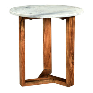 Moe's Home Jinxx End Table in White & Brown (20.5' x 20' x 20') - JD-1019-18