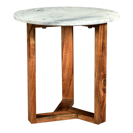 Moe's Home Jinxx End Table in White & Brown (20.5" x 20" x 20") - JD-1019-18