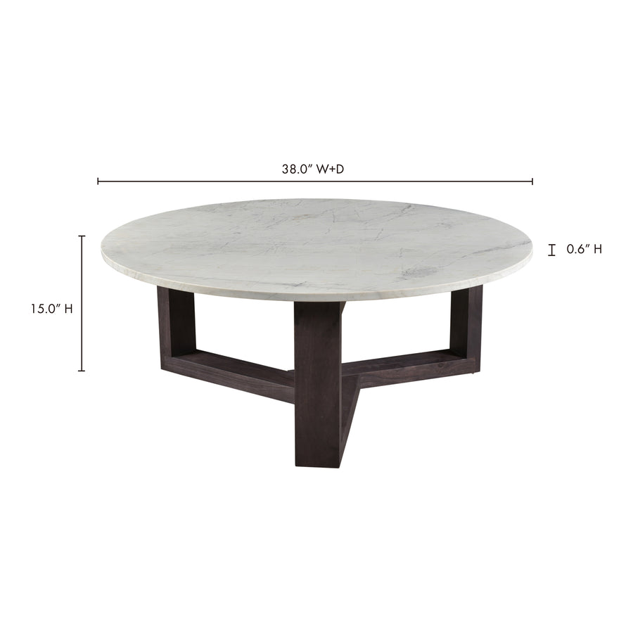 Moe's Home Jinxx Coffee Table in White & Charcoal Grey (15' x 38' x 38') - JD-1020-07