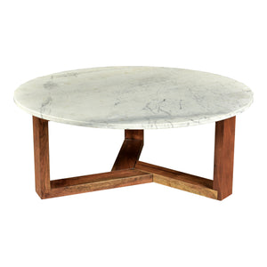 Moe's Home Jinxx Coffee Table in White & Brown (15' x 38' x 38') - JD-1020-18