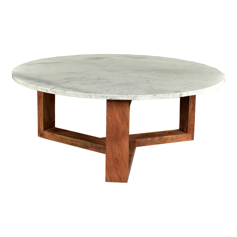 Moe's Home Jinxx Coffee Table in White & Brown (15' x 38' x 38') - JD-1020-18