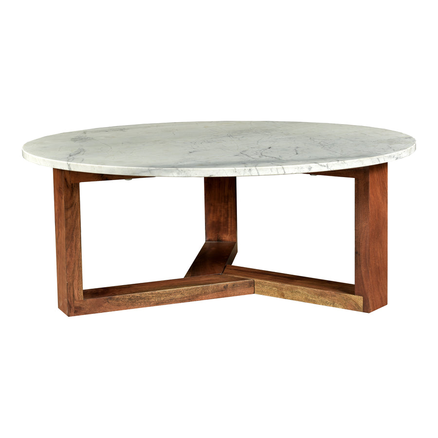 Moe's Home Jinxx Coffee Table in White & Brown (15' x 38' x 38') - JD-1020-18