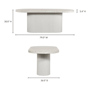 Moe's Home Lyon Dining Table in Grey (30' x 79' x 36') - JK-1001-29