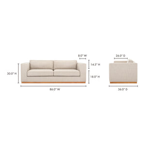 Moe's Home Theodore Sofa in Beige (30' x 86' x 36') - JM-1008-40