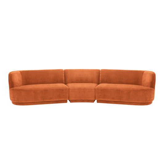 Moe's Home Yoon Sectional in Fired Rust (32.25" x 147.5" x 72.5") - JM-1021-06