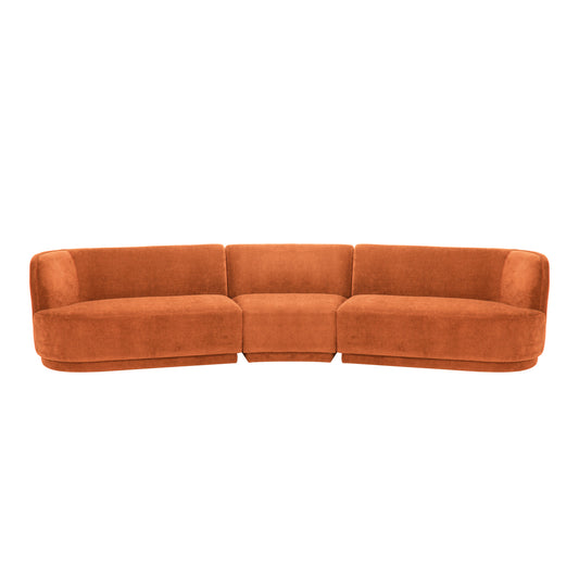 Moe's Home Yoon Sectional in Fired Rust (32.25" x 147.5" x 72.5") - JM-1021-06