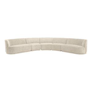 Moe's Home Yoon Sectional in Sweet Cream (32.25' x 146.5' x 144.5') - JM-1022-05