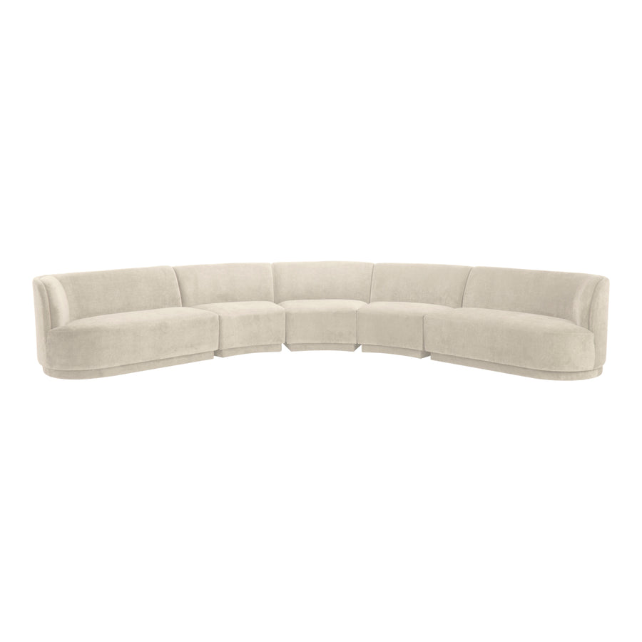 Moe's Home Yoon Sectional in Sweet Cream (32.25' x 146.5' x 144.5') - JM-1022-05