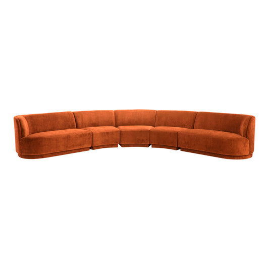 Moe's Home Yoon Sectional in Fired Rust (32.25" x 146.5" x 144.5") - JM-1022-06