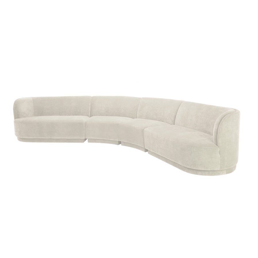 Moe's Home Yoon Sectional in Sweet Cream (32.25' x 158.5' x 107.7') - JM-1024-05